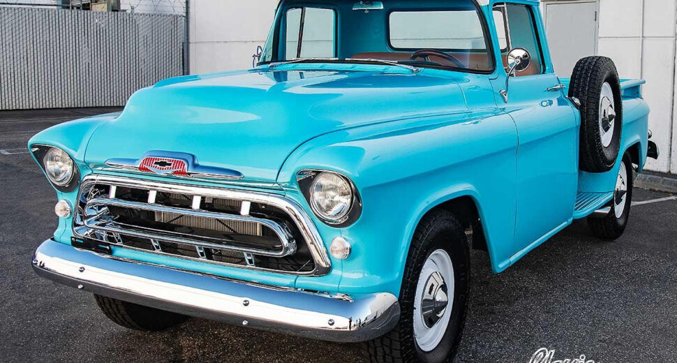 1957 Chevy 3200 – The Perfect Pickup for 3 Surf Grommets
