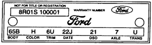 1968 Mustang vin decoder data plate