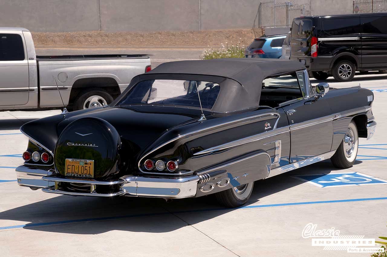 58_Chevy_Impala_Convertible_Black_3-4_Rear