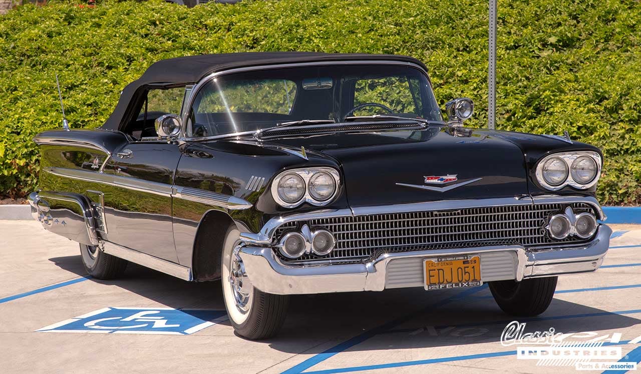 58_Chevy_Impala_Convertible_Black_3-4_Front