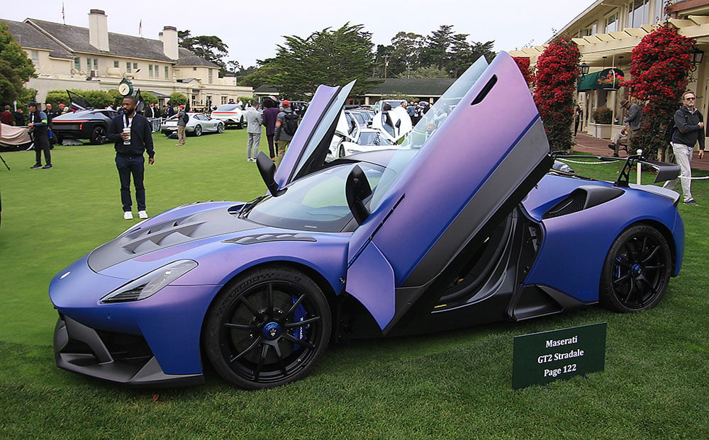 side purple maserati concept