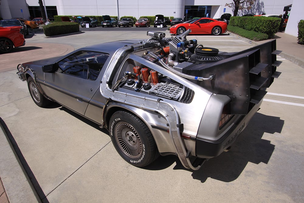 DeLorean rear Back to the Future copy