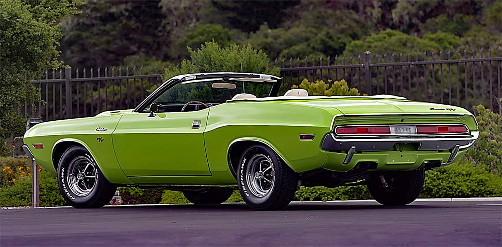 1970 Dodge Challenger ragtop Mopar VIN decoder rear