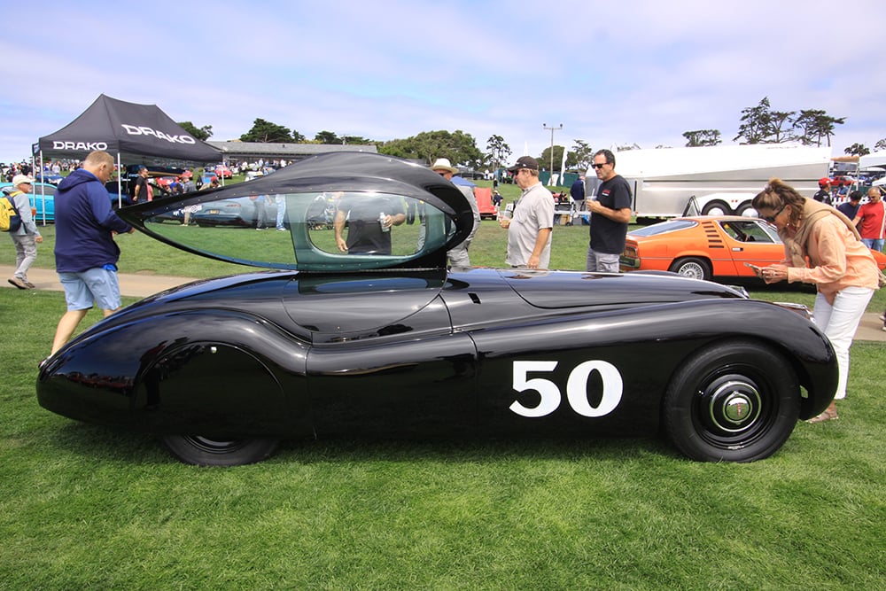 Jaguar XK120 black side view