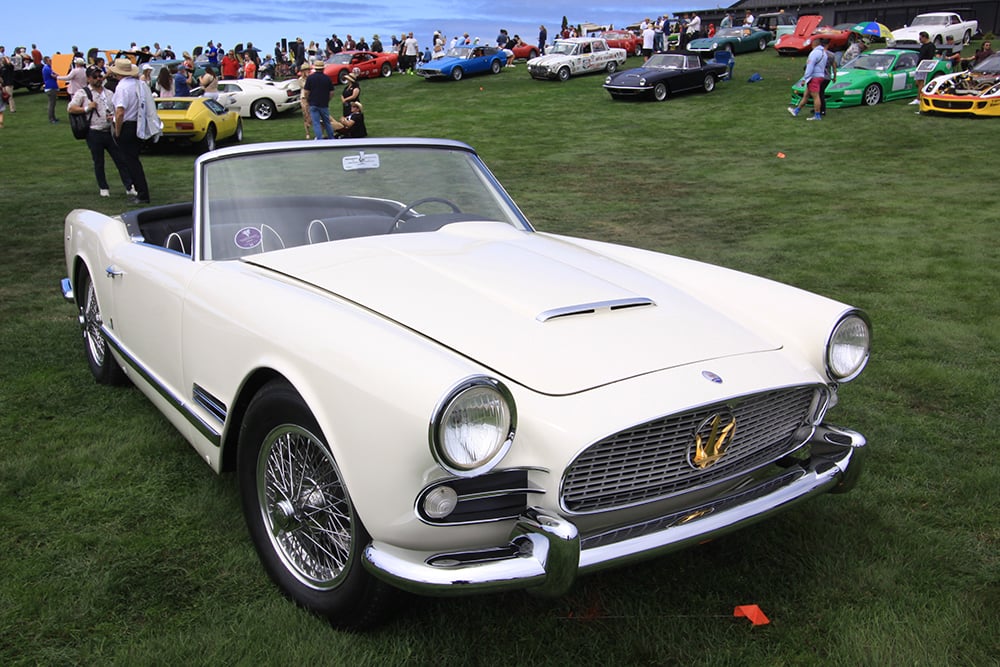 white Maserati rag top