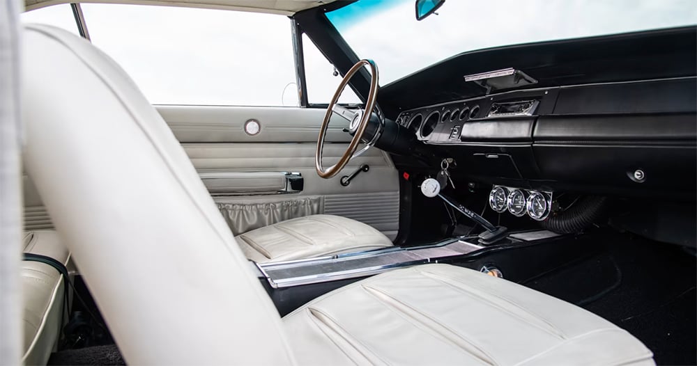 1968 Dodge Charger RT white seats interior copy