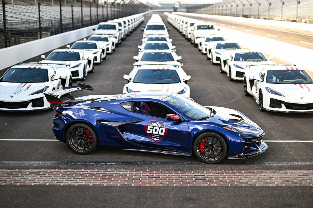 2026 Corvette Indy 500 Pace Car and Corvette Silverado Festival Cars copy