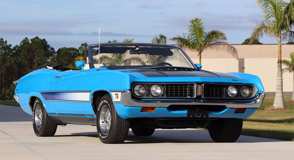 1971 Torino Grabber Blue convertible white interior copy