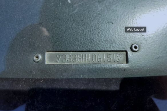 Torino VIN at base of dashpad under windshield copy